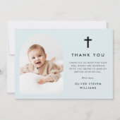 Elegante Arch Foto Taufe Dankeskarte (Vorderseite)