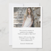 Elegante Arch Foto Uni Hochschule Abschluss Ankündigung (Rückseite)