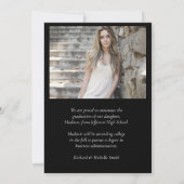 Elegante Arch Foto Uni Hochschule Abschluss Ankündigung (Rückseite)