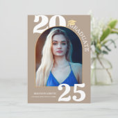 Elegante Arch Foto Uni Hochschule Abschluss Einladung (Stehend Vorderseite)