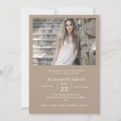 Elegante Arch Foto Uni Hochschule Abschluss Einladung (Rückseite)