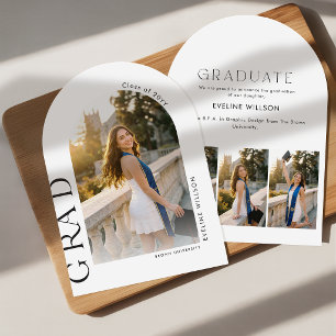 Elegante Arch-Fotocollage-Abschlussankündigung Einladung