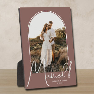 Elegante Arch-Hochzeitsfoto Rose-Taupe Fotoplatte