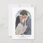 Elegante Arch Liebe und Dank 2 Foto Hochzeit Dankeskarte (Vorderseite)
