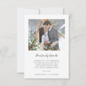 Elegante Arch Liebe und Dank 2 Foto Hochzeit Dankeskarte (Rückseite)