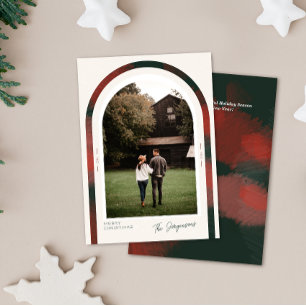 Elegante Arch moderne Feiertags-Weihnachtsfotokart Feiertagskarte