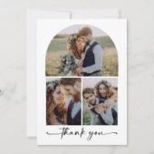 Elegante Arch Multi Foto Collage Hochzeit Dankeskarte (Vorderseite)
