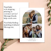 Elegante Arch Multi Foto Collage Hochzeit Dankeskarte