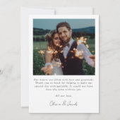 Elegante Arch Multi Foto Collage Hochzeit Dankeskarte (Rückseite)