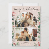 Elegante Arch Multi Foto Familienweihnachtskarte Feiertagskarte (Vorderseite)