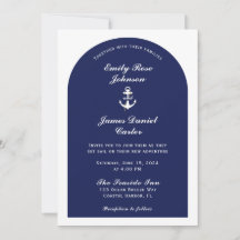 Elegante Arch Navy & White Nautical Wedding