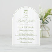 Elegante Arch Sage Green & Blue Bridal Luncheon Einladung (Stehend Vorderseite)