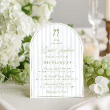 Elegante Arch Sage Green & Blue Bridal Luncheon