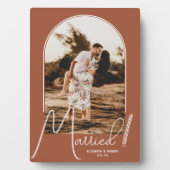 Elegante Arch Terracotta Hochzeit Foto Fotoplatte (Vorderseite)