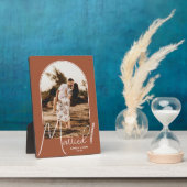 Elegante Arch Terracotta Hochzeit Foto Fotoplatte (Seite)