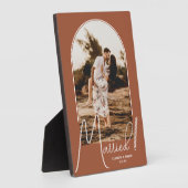 Elegante Arch Terracotta Hochzeit Foto Fotoplatte (Seite)