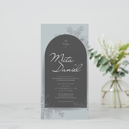 Elegante Arch Wedding Einladung (Stehend Vorderseite)