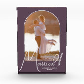 Elegante Arch Wedding Lila Fotoblock (Vorderseite)