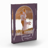 Elegante Arch Wedding Lila Fotoblock (Links)