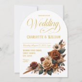 Elegante Arch Wedding Script rustikal floral Einladung (Vorderseite)