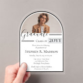 Elegante Arched Foto Graduation Party Acryleinladungen (Insitu (Handheld))