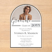 Elegante Arched Foto Graduation Party Acryleinladungen (Vorderseite)