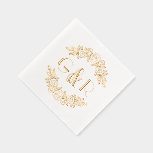 Elegante Arched Rose #6 Runde zwei Servietten Mit Folie (Rechts)