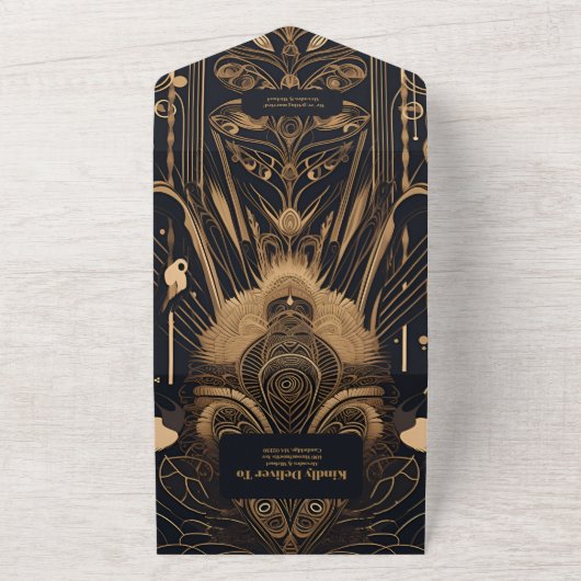 Elegante Art Deco All In One Einladung (Außenbereich)