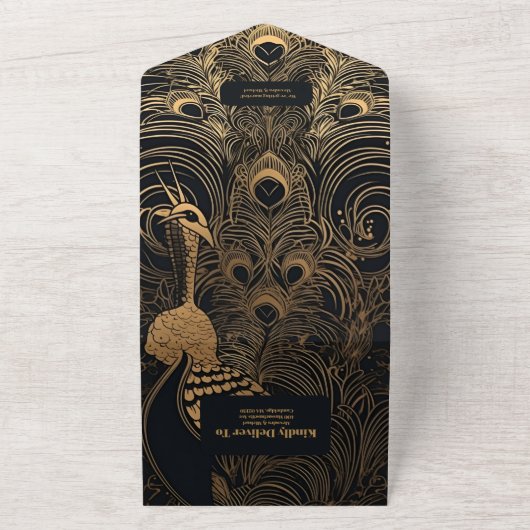 Elegante Art Deco All In One Einladung (Außenbereich)