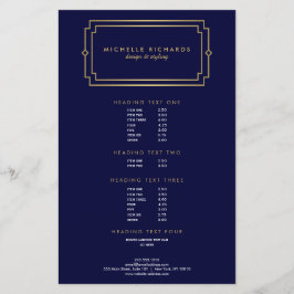 Elegante Art Deco Beruflich Navy/Gold Flyer