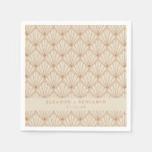 Elegante Art Deco Burnt Orange Custom Wedding Serviette (Vorderseite)