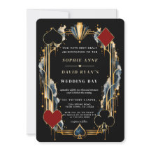 Elegante Art Deco-Casino-Nacht-Gold-QR-Code-Hochze