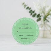 Elegante Art Deco Damask Formal Round Wedding RSVP Einladung (Stehend Vorderseite)