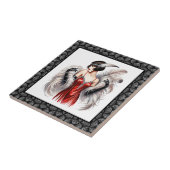 Elegante Art Deco Dame Fliese (Seite)