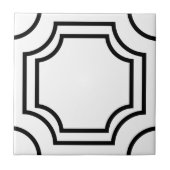 Elegante Art Deco Einfache Geometrische Schwarz-we Fliese (Vorderseite)