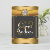 Elegante Art Deco Einladung (Stehend Vorderseite)