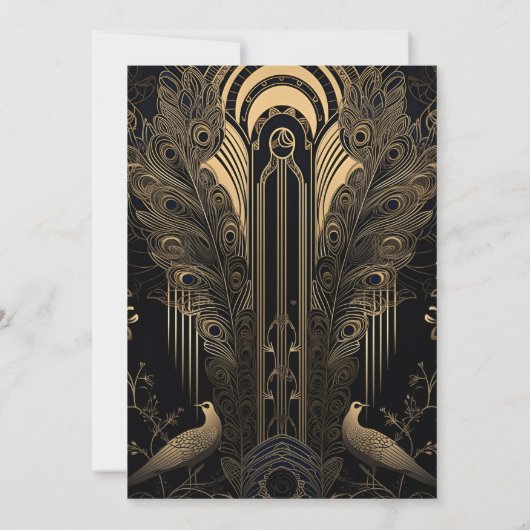 Elegante Art Deco Einladung (Rückseite)