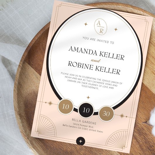 Elegante Art Deco Einladung