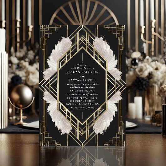 Elegante Art Deco Einladung