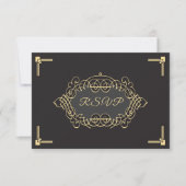 Elegante Art Deco Empfang RSVP Karte (Vorderseite)
