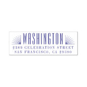 Elegante Art Deco Familienname und Rücksendeadress Permastempel (Design)