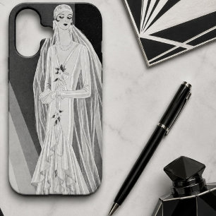 Elegante Art Deco Flapper-Braut-Illustration iPhone 11 Hülle