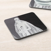 Elegante Art Deco Flapper-Braut-Illustration Getränkeuntersetzer (Linke Seite)