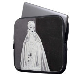 Elegante Art Deco Flapper-Braut-Illustration Laptopschutzhülle (Vorderseite Links)