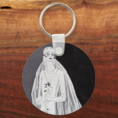Elegante Art Deco Flapper-Braut-Illustration Schlüsselanhänger (Vorderseite)