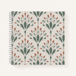 Elegante Art Deco Florale Fächer Notizblock