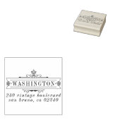 Elegante Art Deco Frame Familienname Rücksendeadre Gummistempel (Stempel)