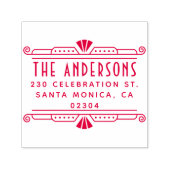 Elegante Art Deco Frame Familienname Rücksendeadre Permastempel (Design)