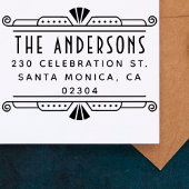 Elegante Art Deco Frame Familienname Rücksendeadre Permastempel