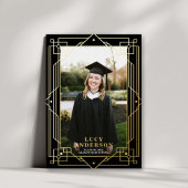 Elegante Art Deco Frame Foto Abschluss REAL Folieneinladung